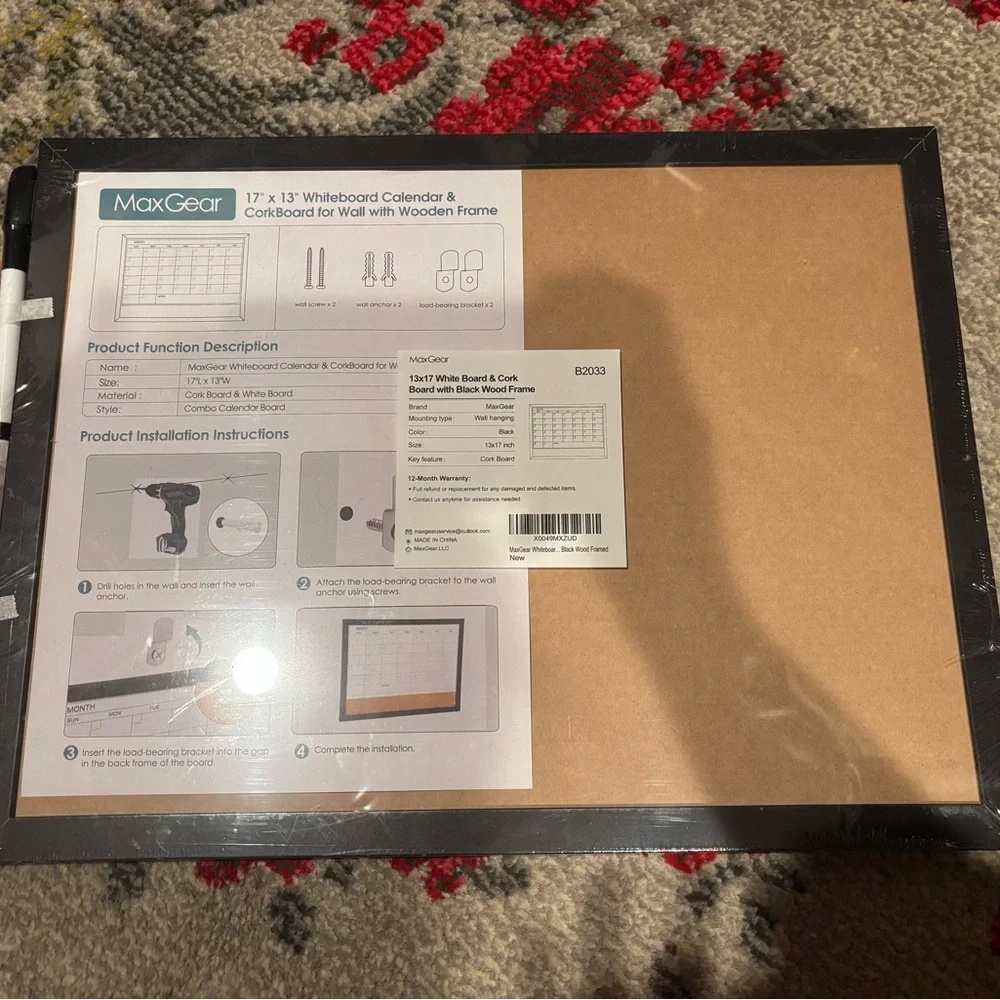 New Monthly Calendar Whiteboard with Cork Board